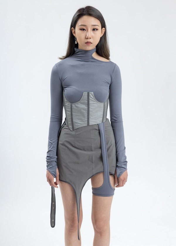Hyein Seo Long Sleeve With Corset - Grey Hyein Seo Long Sleeve With Corset - Grey