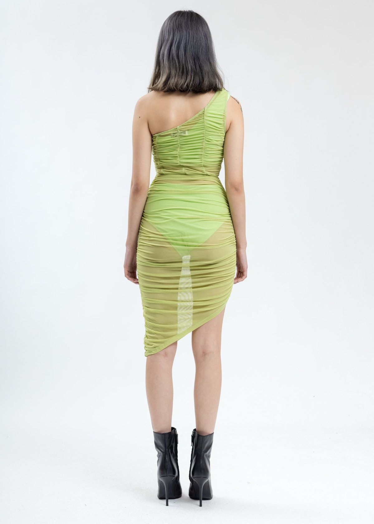 slim fit dress slacks Strapless 3D Floral Trim Bandage Dress Green / Extra Small