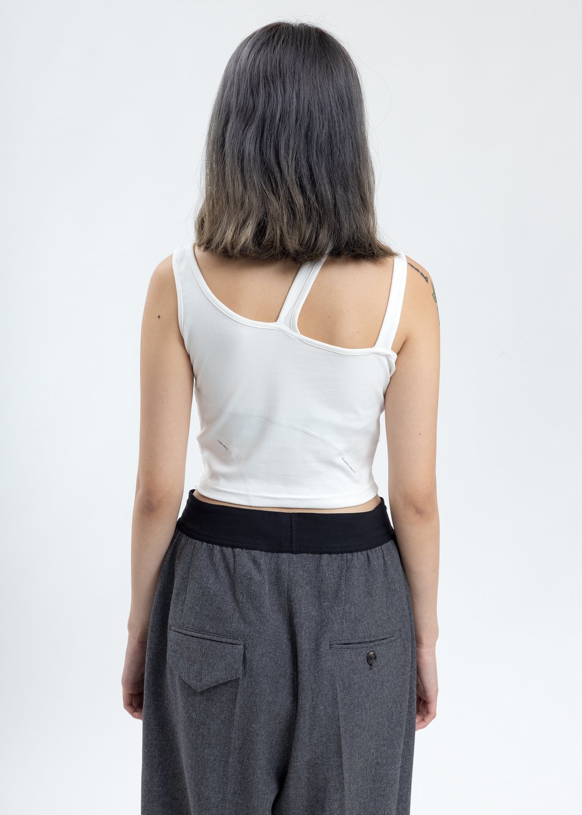 C2H4 Asymmetrical Tank Top - White - Image 4 of 5
