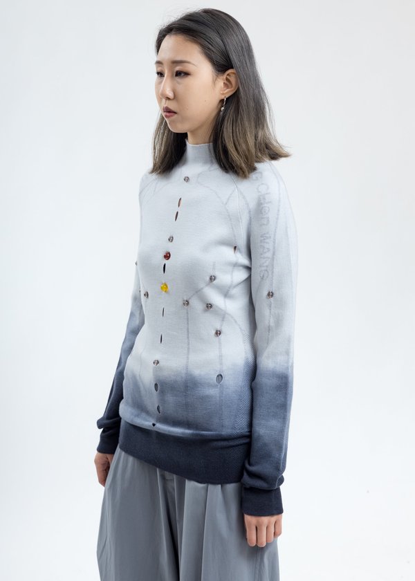 Feng Chen Wang Merino Wool Slim Fit Sweater - White Feng Chen Wang Merino Wool Slim Fit Sweater - White