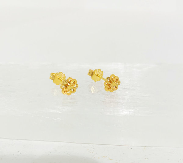 Mint Yunnan Flower Earring - 24k Gold Mint Yunnan Flower Earring - 24k Gold