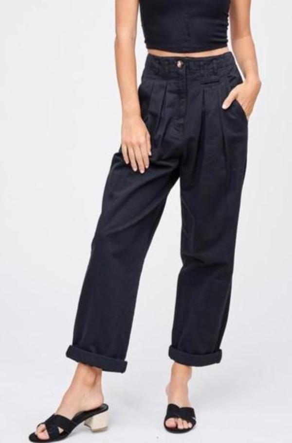 Emory Park Pleated Boyfriend Fit Trouser - Black Emory Park Pleated Boyfriend Fit Trouser - Black