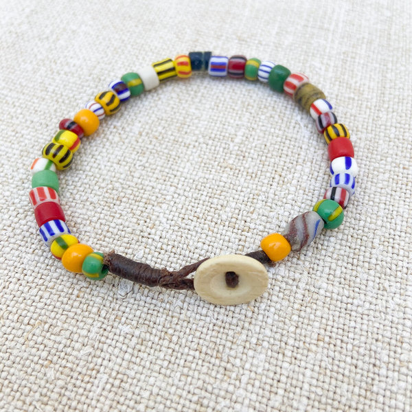 UNISEX MADE SOLID Antique African Trade Bead Bracelet UNISEX MADE SOLID Antique African Trade Bead Bracelet