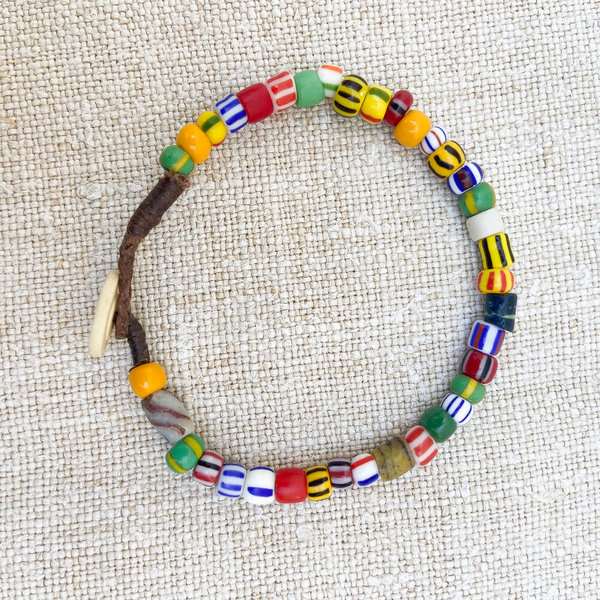UNISEX MADE SOLID Antique African Trade Bead Bracelet UNISEX MADE SOLID Antique African Trade Bead Bracelet