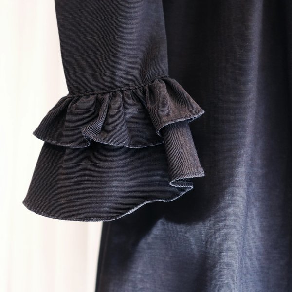 BATSHEVA Collarless Prairie Midi Dress - Black BATSHEVA Collarless Prairie Midi Dress - Black