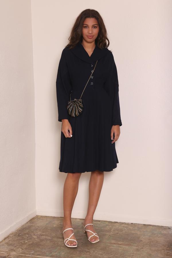 "INTENTIONALLY __________." VINTAGE FROCK COAT - NAVY "INTENTIONALLY __________." VINTAGE FROCK COAT - NAVY