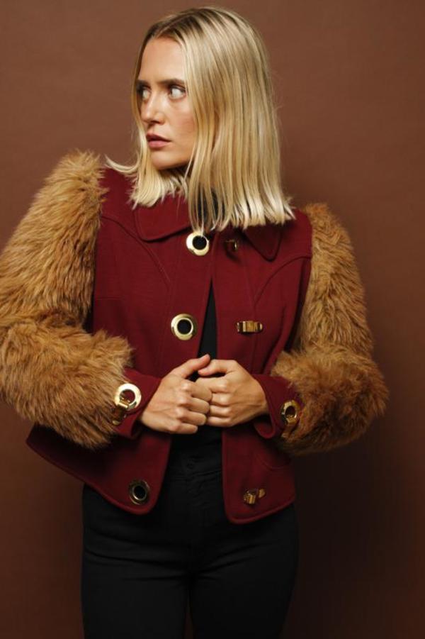 VINTAGE 60’S CROP FAUX FUR SLEEVE JACKET VINTAGE 60’S CROP FAUX FUR SLEEVE JACKET