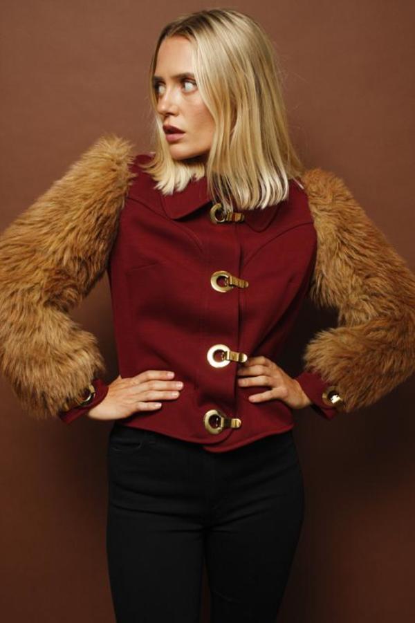 VINTAGE 60’S CROP FAUX FUR SLEEVE JACKET VINTAGE 60’S CROP FAUX FUR SLEEVE JACKET