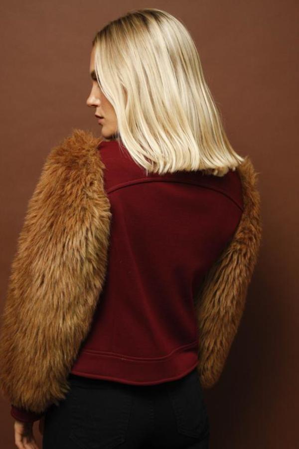 VINTAGE 60’S CROP FAUX FUR SLEEVE JACKET VINTAGE 60’S CROP FAUX FUR SLEEVE JACKET