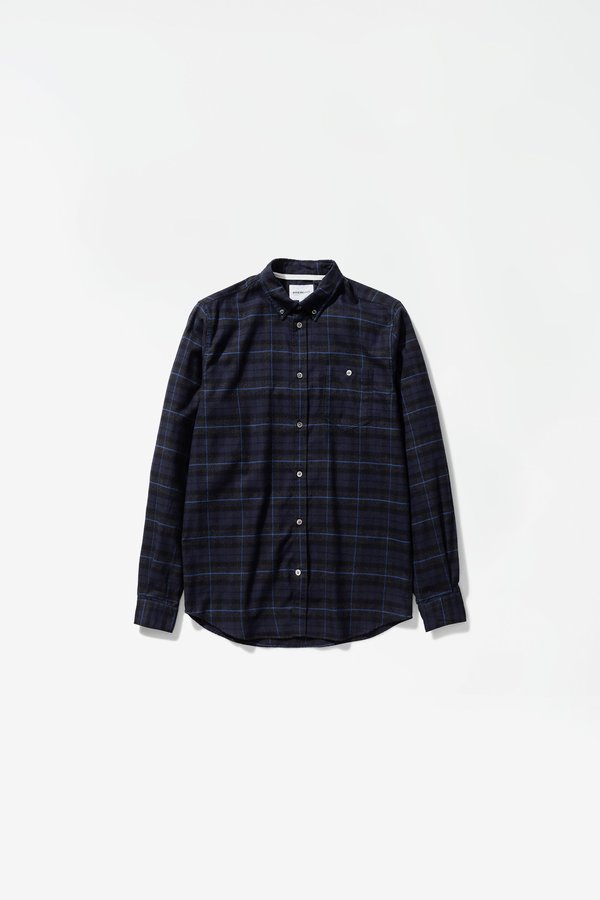 Norse Projects Anton Brushed Flannel Shirt - Navy Check Norse Projects Anton Brushed Flannel Shirt - Navy Check