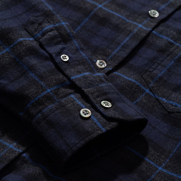 Norse Projects Anton Brushed Flannel Shirt - Navy Check Norse Projects Anton Brushed Flannel Shirt - Navy Check