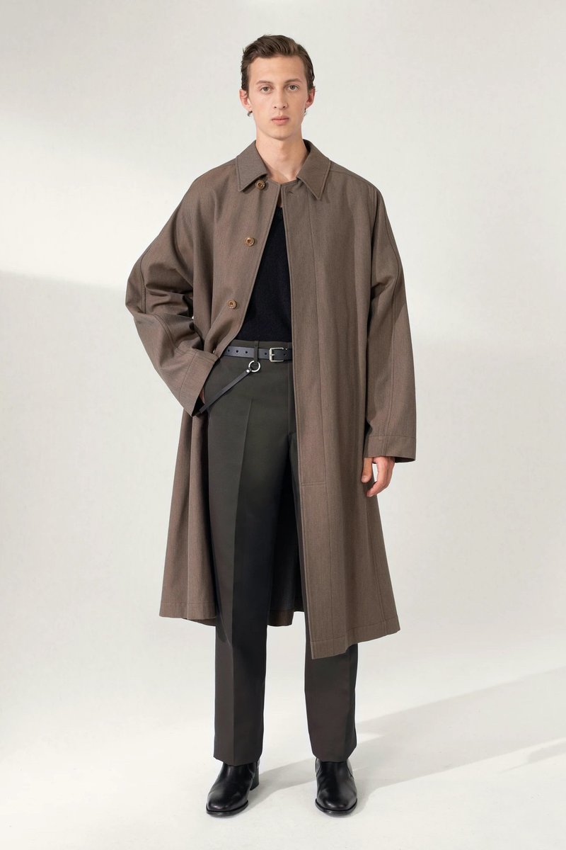 Lemaire Military Overcoat - Ocre Brown | Garmentory