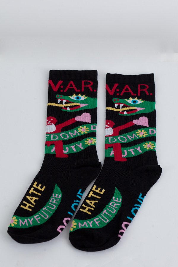 Walter Van Beirendonck WA.R. Socks - Black Walter Van Beirendonck WA.R. Socks - Black