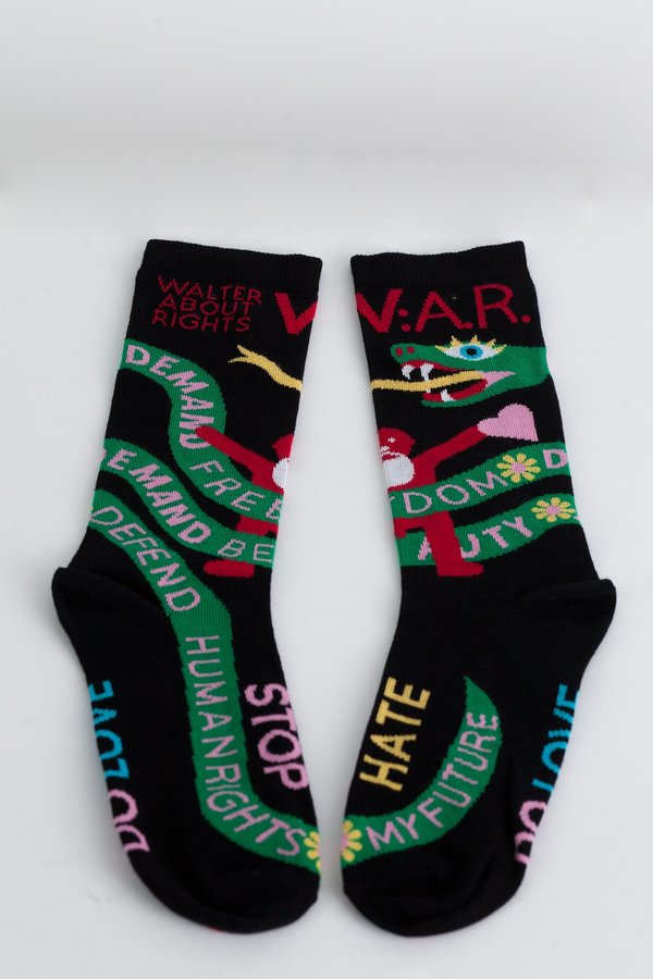 Walter Van Beirendonck WA.R. Socks - Black Walter Van Beirendonck WA.R. Socks - Black