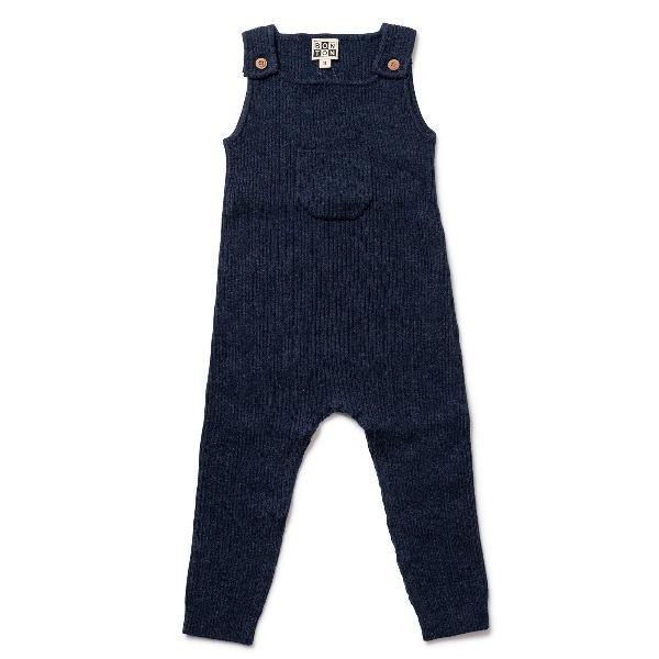 Kids Bonton Ribbed Velvet Overalls - Gala Blue Kids Bonton Ribbed Velvet Overalls - Gala Blue