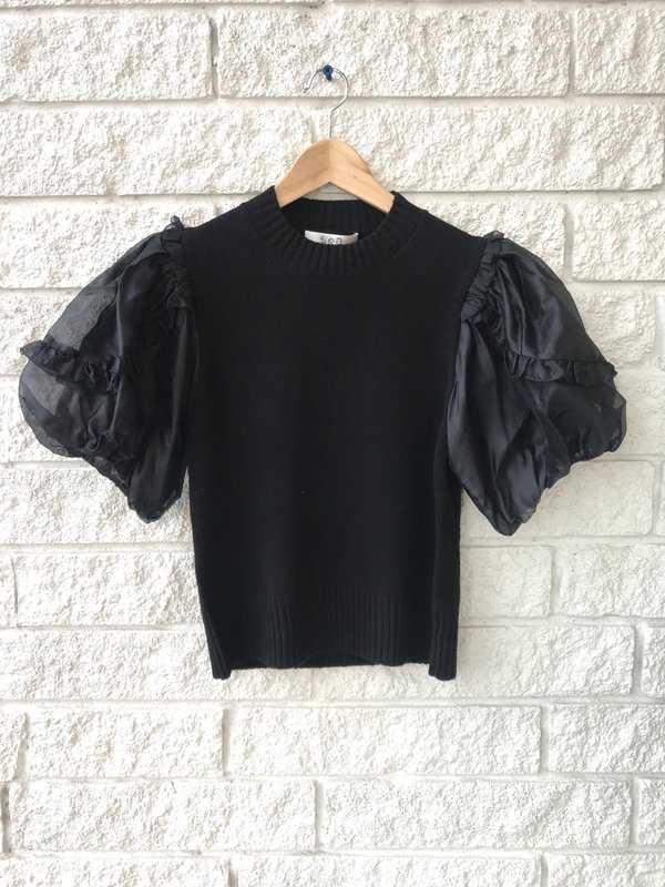 Sea NY Nuria Organza Sleeve Sweater Sea NY Nuria Organza Sleeve Sweater