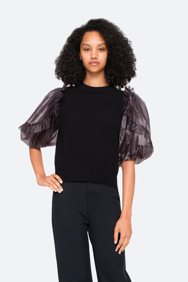 Sea NY Nuria Organza Sleeve Sweater Sea NY Nuria Organza Sleeve Sweater