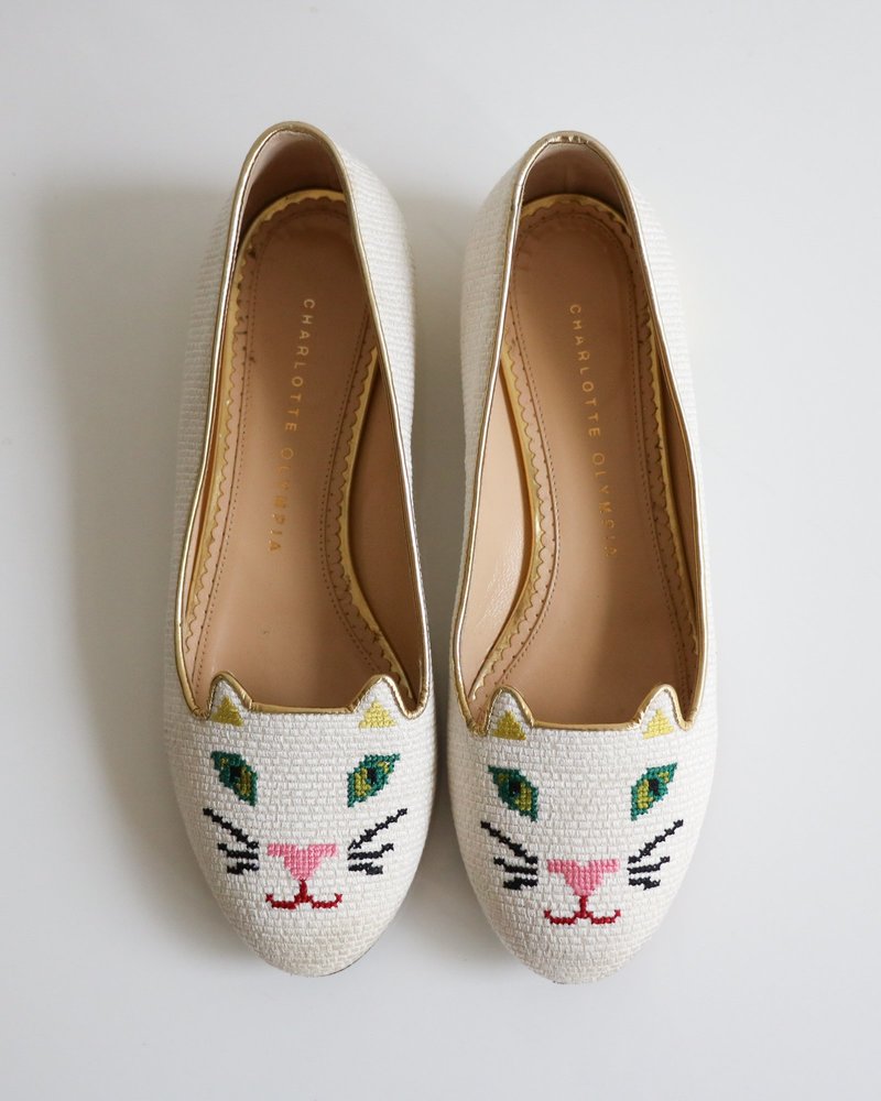 Charlotte Olympia The Kitty Flats, Size 37.5 | Garmentory 