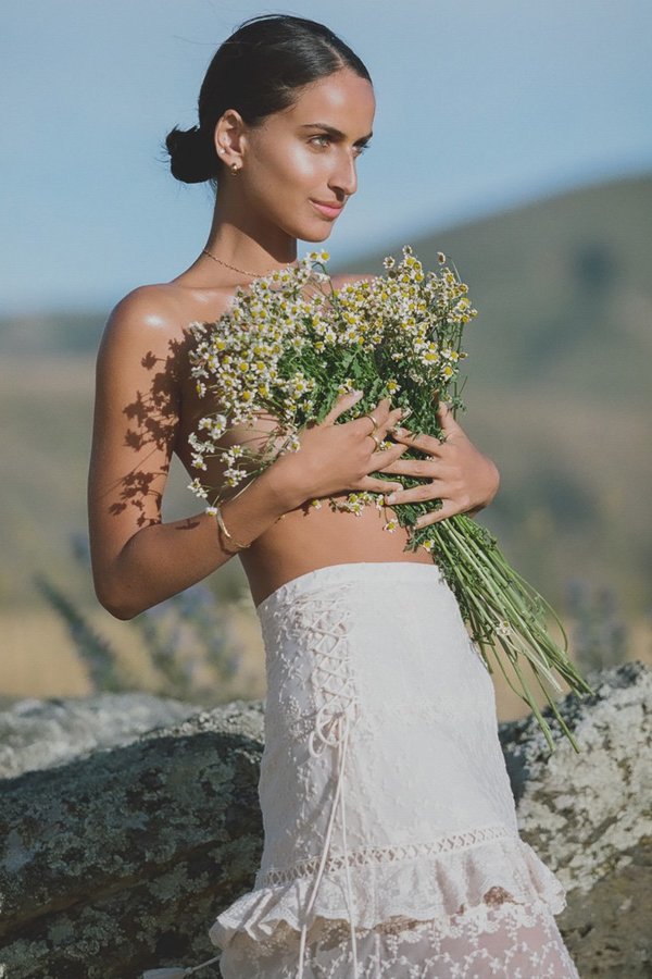 SPELL & THE GYPSY COLLECTIVE Le Gauze Lace Tiered Skirt - Off White SPELL & THE GYPSY COLLECTIVE Le Gauze Lace Tiered Skirt - Off White