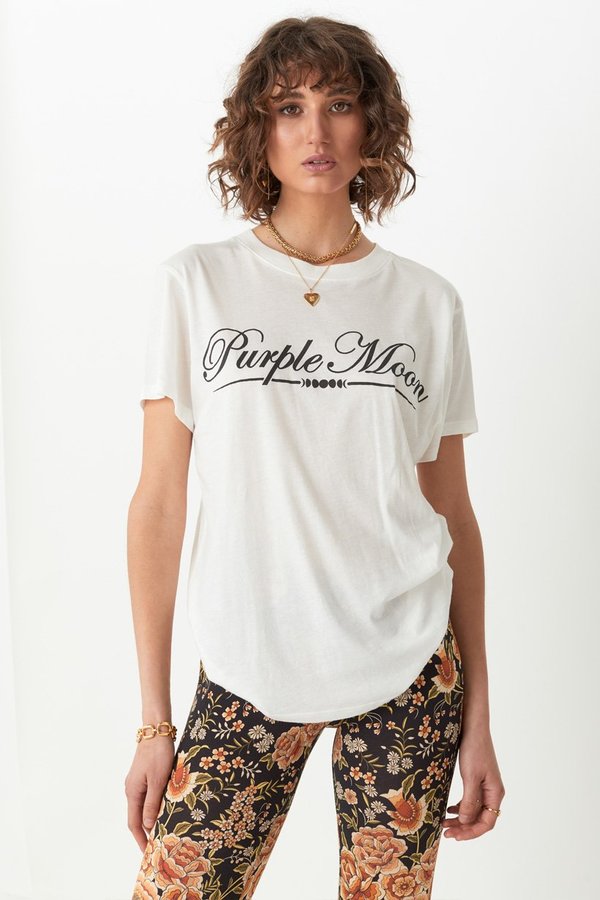 SPELL & THE GYPSY COLLECTIVE Purple Moon Organic Boyfriend Tee SPELL & THE GYPSY COLLECTIVE Purple Moon Organic Boyfriend Tee