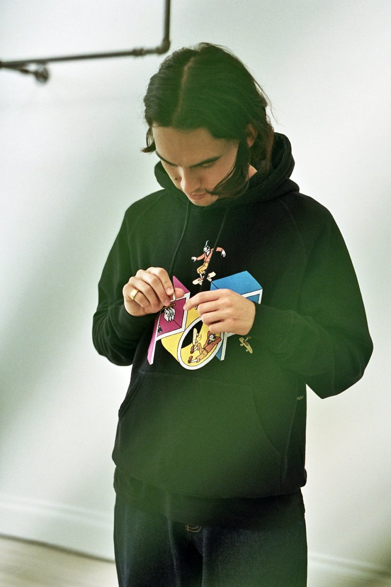 Pop Trading Company Joost Swarte Hooded Sweat - Black
