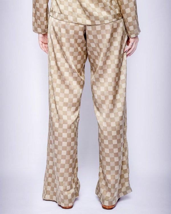 Baserange Jackson Silk Pants - Green Checks Baserange Jackson Silk Pants - Green Checks