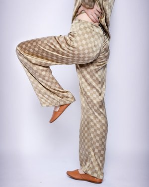 Baserange Jackson Silk Pants - Green Checks Baserange Jackson Silk Pants - Green Checks