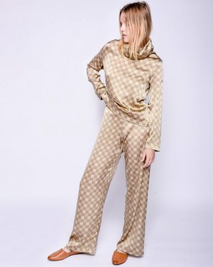 Baserange Jackson Silk Pants - Green Checks Baserange Jackson Silk Pants - Green Checks