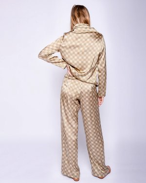 Baserange Jackson Silk Pants - Green Checks Baserange Jackson Silk Pants - Green Checks