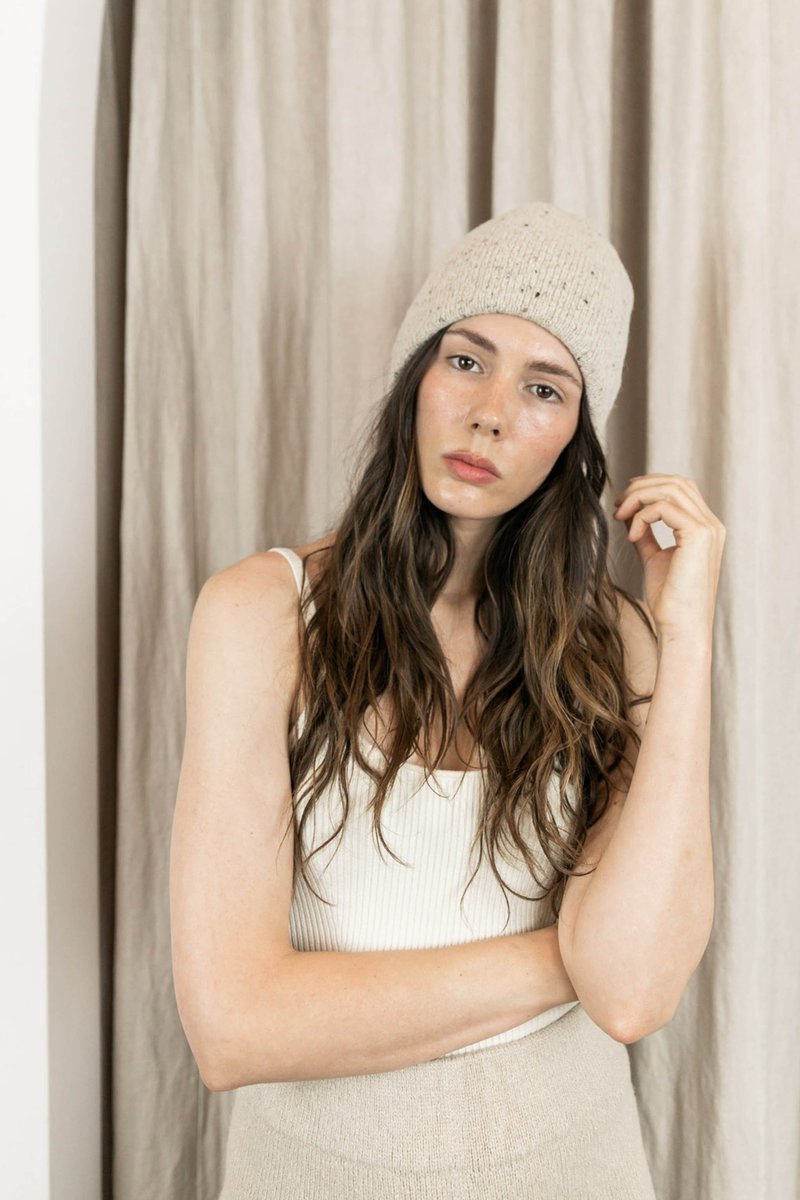 Lauren Manoogian Double Crown Beanie - Ecru Tweed | Garmentory
