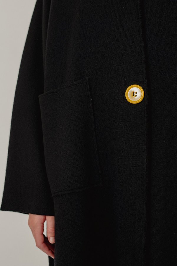 Oyuna Alba Knitted Wool Blend Coat - Star Black Oyuna Alba Knitted Wool Blend Coat - Star Black