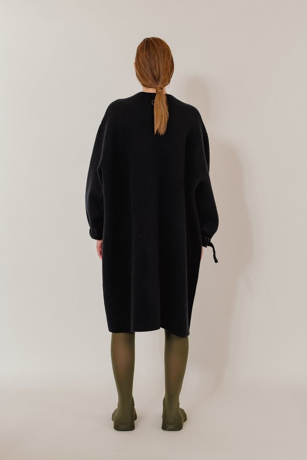 Elena Knitted Wool Blend Coat - Black Mix Elena Knitted Wool Blend Coat - Black Mix