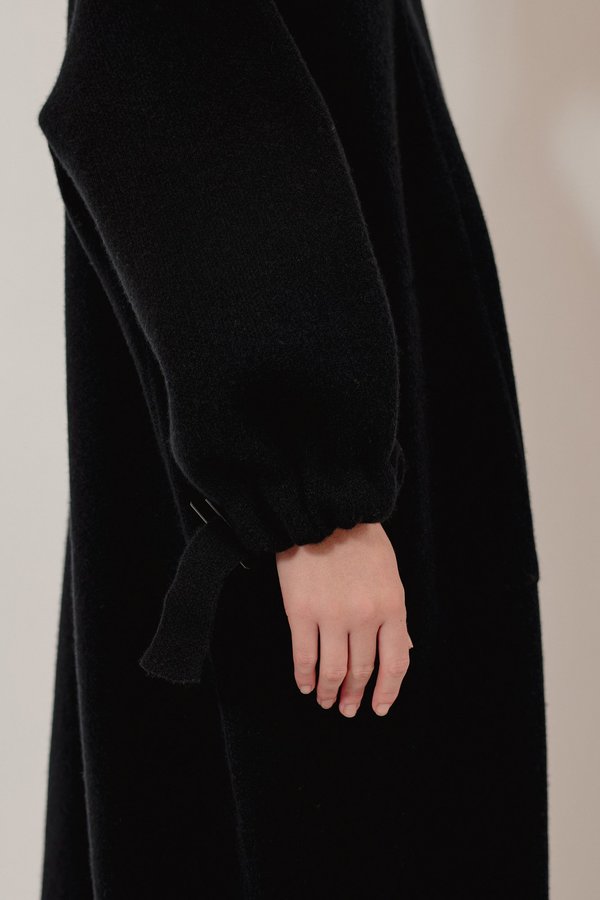 Elena Knitted Wool Blend Coat - Black Mix Elena Knitted Wool Blend Coat - Black Mix