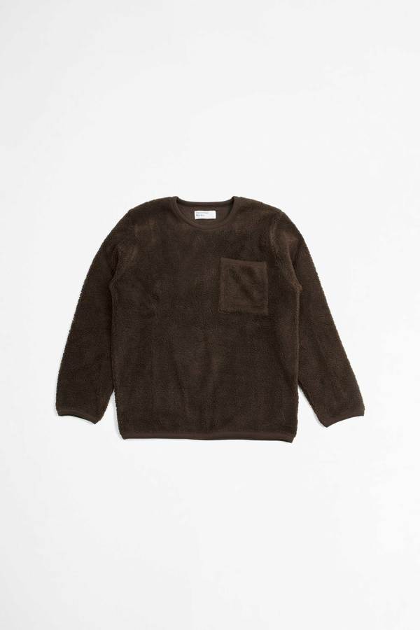 Universal Works Lancaster crewneck mountain fleece - chocolate Universal Works Lancaster crewneck mountain fleece - chocolate