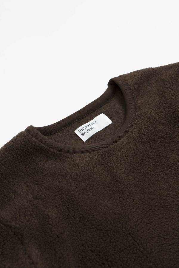 Universal Works Lancaster crewneck mountain fleece - chocolate Universal Works Lancaster crewneck mountain fleece - chocolate