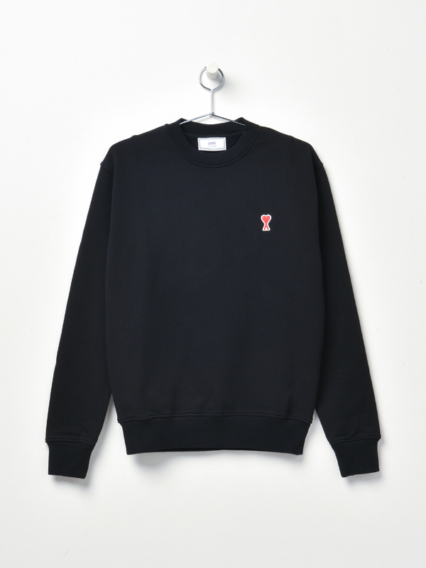 ami paris CREWNECK AMI DE COEUR SWEATER - BLACK ami paris CREWNECK AMI DE COEUR SWEATER - BLACK