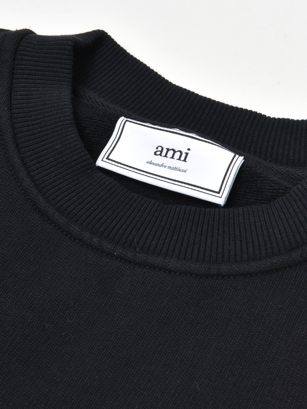 ami paris CREWNECK AMI DE COEUR SWEATER - BLACK ami paris CREWNECK AMI DE COEUR SWEATER - BLACK