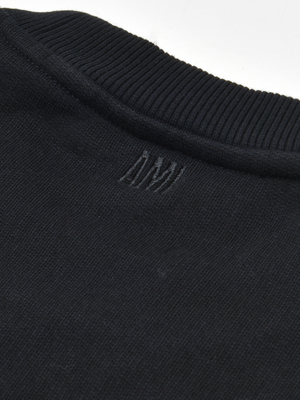 ami paris CREWNECK AMI DE COEUR SWEATER - BLACK ami paris CREWNECK AMI DE COEUR SWEATER - BLACK