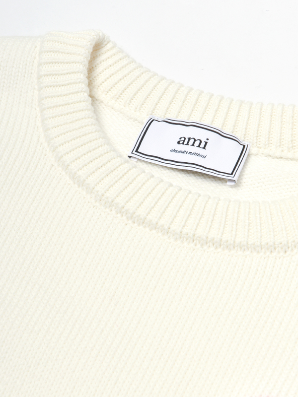 ami paris OVERSIZE AMI DE COEUR CREWNECK SWEATER - WHITE ami paris OVERSIZE AMI DE COEUR CREWNECK SWEATER - WHITE