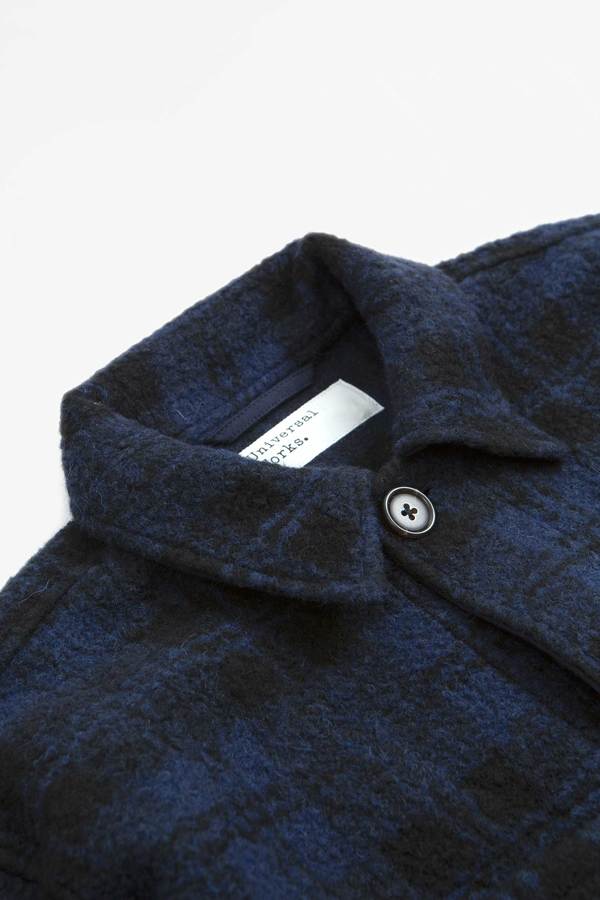 Universal Works Lumber Wool Sherpa Fleece Jacket - Navy Universal Works Lumber Wool Sherpa Fleece Jacket - Navy