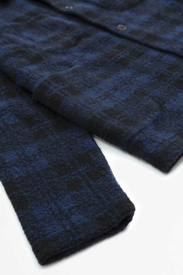 Universal Works Lumber Wool Sherpa Fleece Jacket - Navy Universal Works Lumber Wool Sherpa Fleece Jacket - Navy