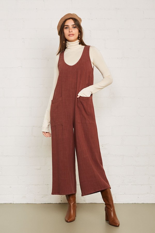 Rachel Pally Linen Remy Jumpsuit - Brick Rachel Pally Linen Remy Jumpsuit - Brick