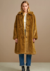 Bellerose Edward Faux Fur Coat - Mustard - Thumbnail 1