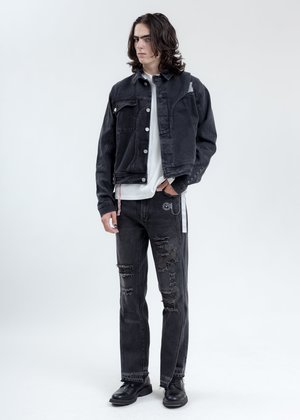 C2H4 Distressed Chaotic Denim Jacket - Black C2H4 Distressed Chaotic Denim Jacket - Black