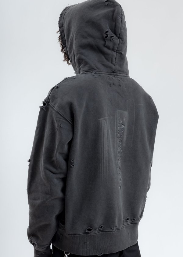 C2H4 Distressed Sculpture Print Hoodie - Black C2H4 Distressed Sculpture Print Hoodie - Black