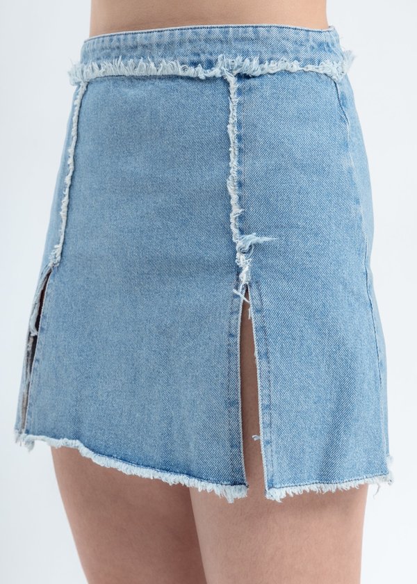 Danielle Guizio Distressed Denim Skirt Danielle Guizio Distressed Denim Skirt