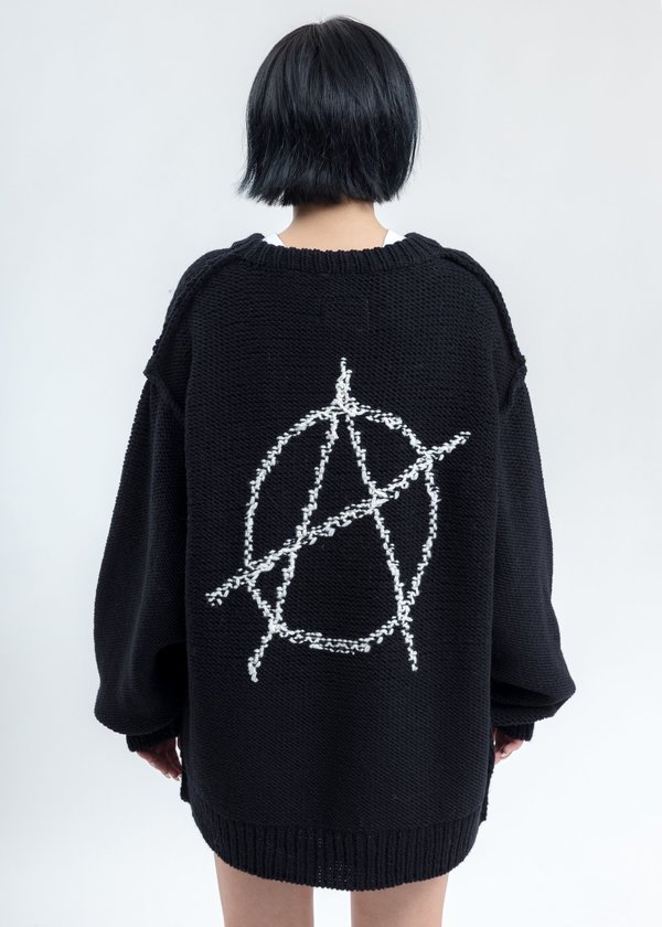 Doublet Black Hand-Knitting Jacquard Pullover | Garmentory