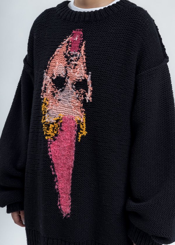 Doublet Black Hand-Knitting Jacquard Pullover | Garmentory
