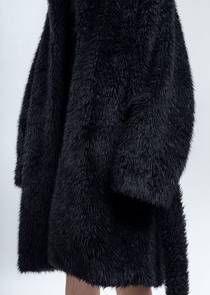 Doublet Spike Fur Long Coat - Black Doublet Spike Fur Long Coat - Black