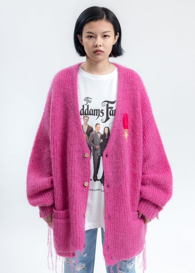 Doublet Pink Doll Embroidery Mohair Cardigan | Garmentory Doublet Pink Doll Embroidery Mohair Cardigan | Garmentory